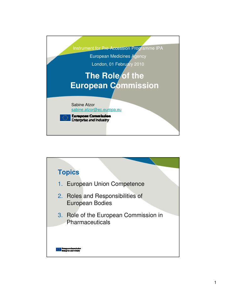 the role of the european commission