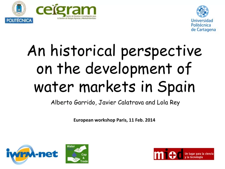 an historical perspective on the development of water