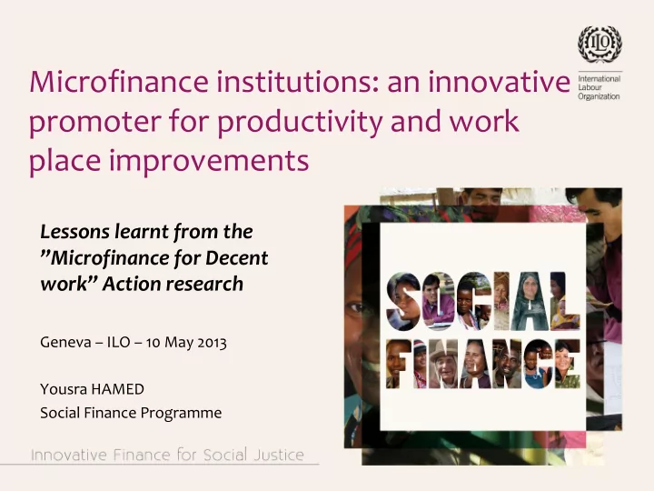 microfinance institutions an innovative