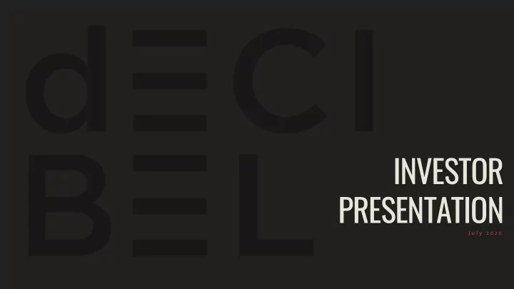 investor presentation