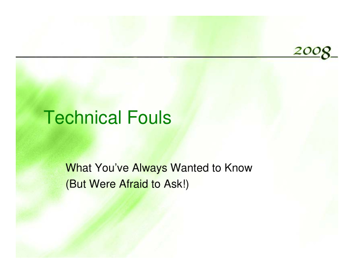 technical fouls technical fouls