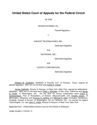 United States Court of Appeals for the Federal Circuit  05-1066  SICOM SYSTEMS LTD.,