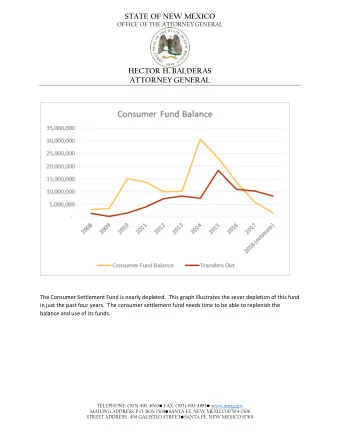 STATE OF NEW MEXICO  OFFICE OF THE ATTORNEY GENERAL  HECTOR H. BALDERAS  ATTORNEY GENERAL  The