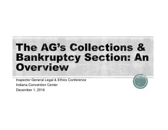 Inspector General Legal &amp; Ethics Conference  Indiana Convention Center  December 1, 2016