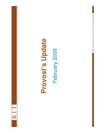 Provosts Update  Provost s Update  February 2009  y  Agenda   Welcome, introductions   Two