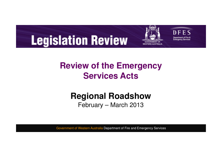 consultation and development of review of the emergency a