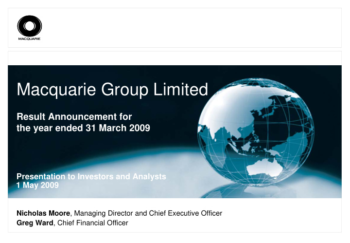 macquarie group limited