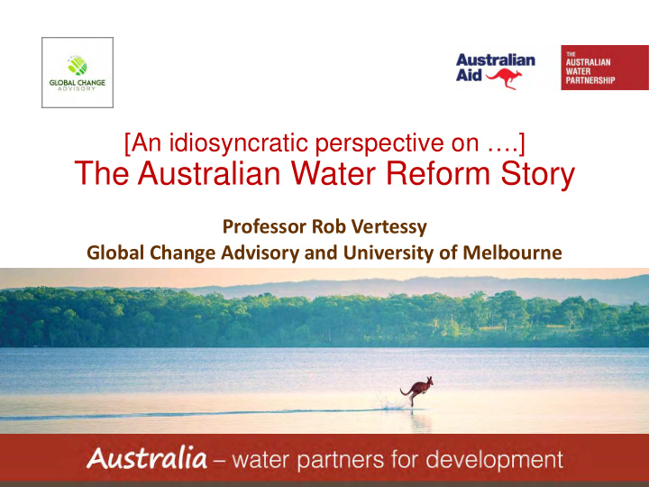 the australian water reform story