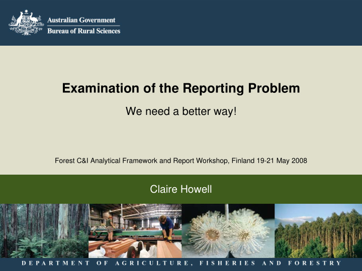 examination of the reporting problem