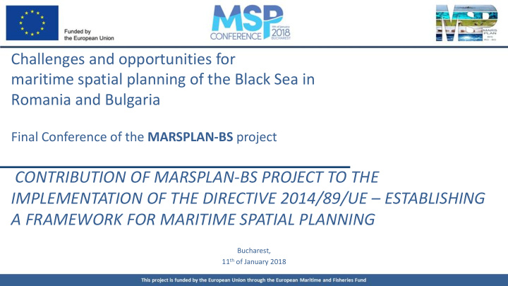 contribution of marsplan bs project to the implementation