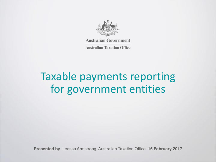 taxable payments reporting for government entities