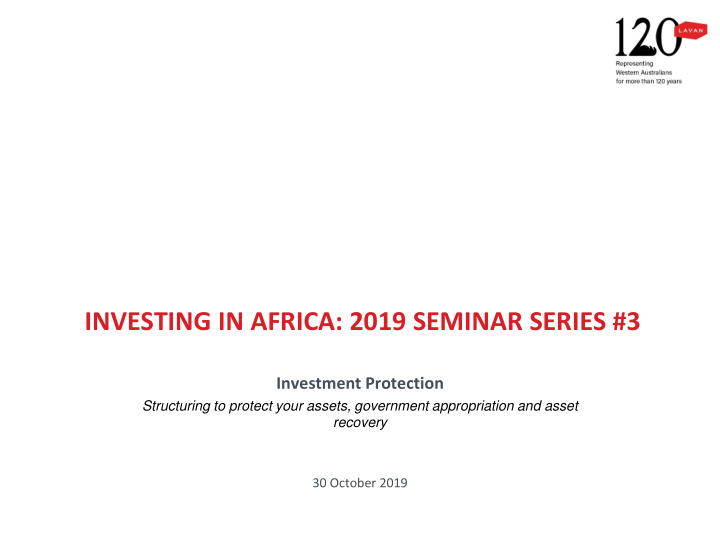 investing in africa 2019 seminar series 3
