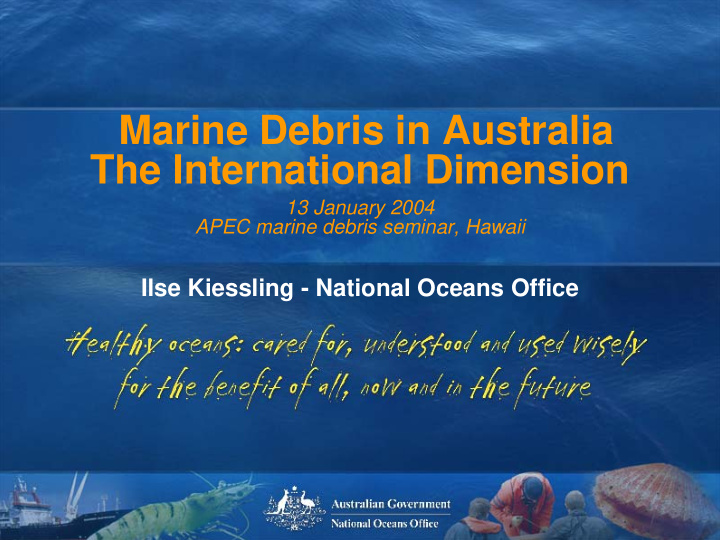 marine debris in australia the international dimension