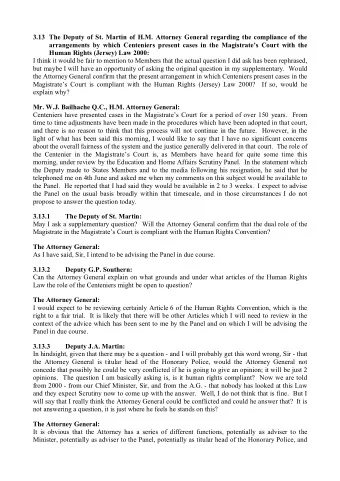 3.13 The Deputy of St. Martin of H.M. Attorney General regarding the compliance of the