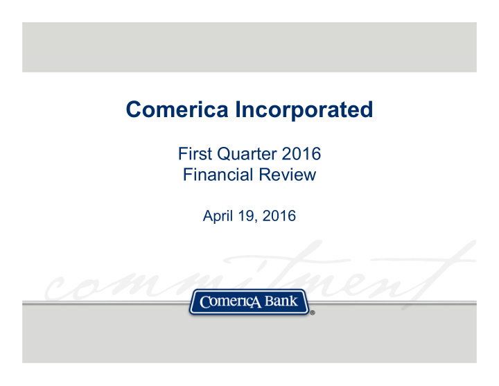 comerica incorporated