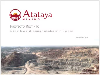 Disclaimer  The information contained in this document (Presentation) has  projections or