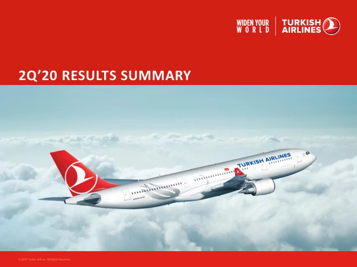 2q 20 results summary key financial data