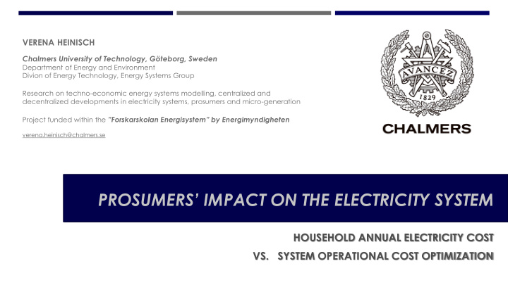 prosumers impact on the electricity system