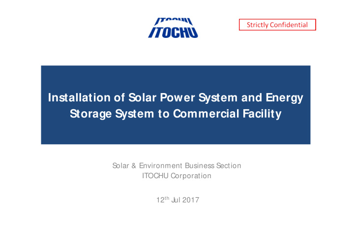 installation of solar power system and energy storage