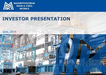 INVESTOR PRESENTATION  June, 2019  DISCLAIMER  IMPORTANT: You must read the following before
