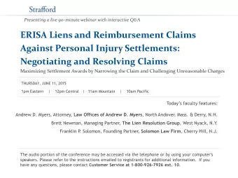 Negotiating and Resolving Claims  Maximizing Settlement Awards by Narrowing the Claim and