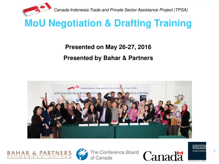mou negotiation drafting training