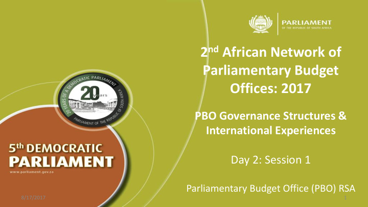 2 nd african network of parliamentary budget offices 2017