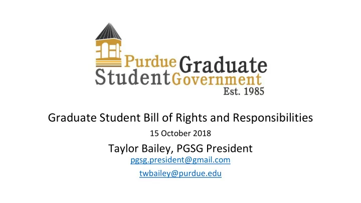 graduate student bill of rights and responsibilities