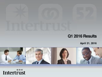 Q1 2016 Results  April 21, 2016  2016 Highlights (  m)  Q1 2016 Adj. revenue 1  87.9 Total