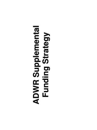 ADWR Supplemental  Funding Strategy  Supplemental Funding   Goal of full cost recovery for