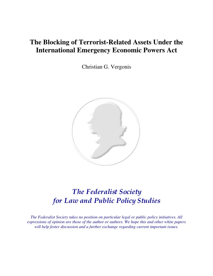 the federalist society for law and public policy studies