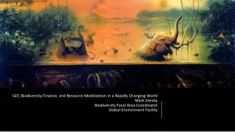 Mark Zimsky  Biodiversity Focal Area Coordinator  Global Environment Facility  What is the Global