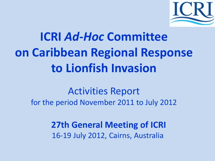 on caribbean regional response