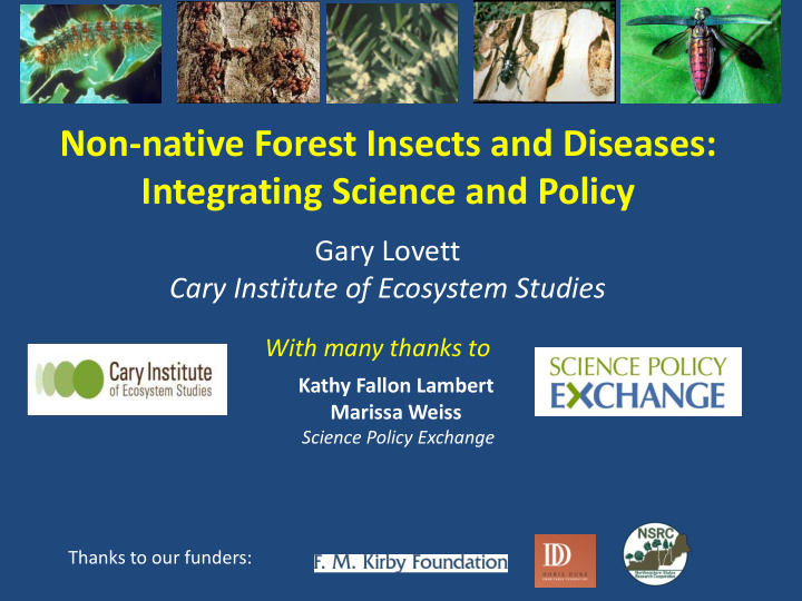 non native forest insects and diseases integrating