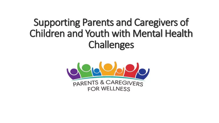 children and youth with mental health