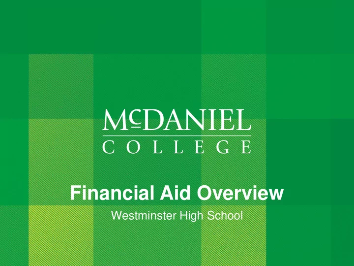 financial aid overview