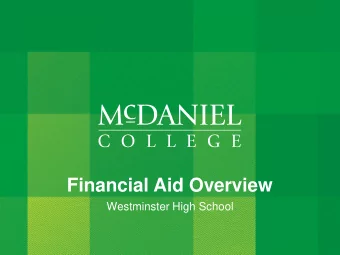 Financial Aid Overview  Westminster High School  Topics  Introduction  Financial Aid Timeline