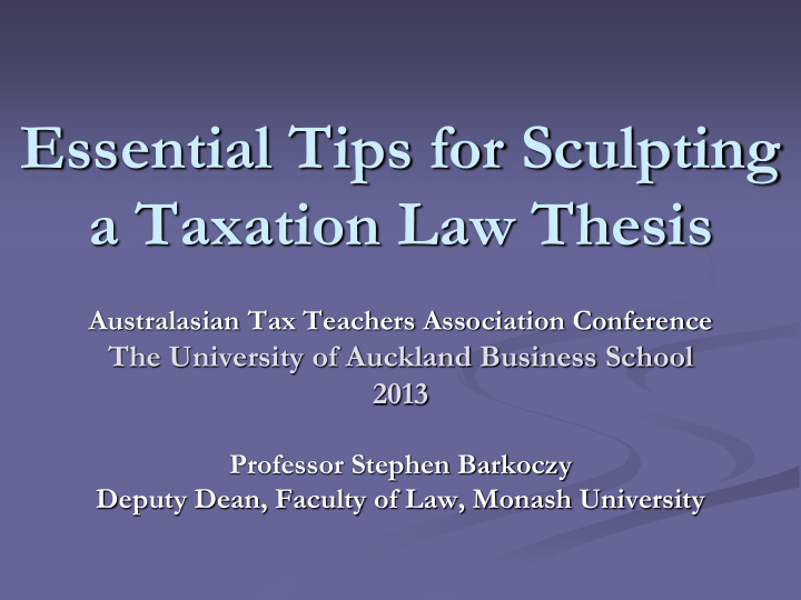 essential tips for sculpting a taxation law thesis