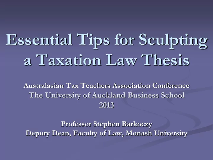 essential tips for sculpting a taxation law thesis