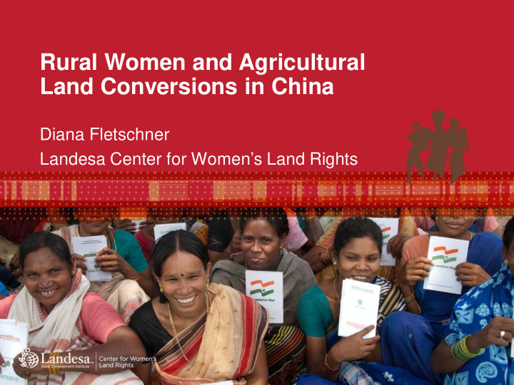 rural women and agricultural land conversions in china