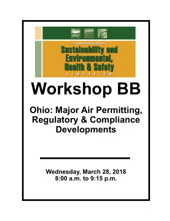 Biographical Information  Robert F. Hodanbosi, Chief, Division of Air Pollution Control  Ohio EPA,
