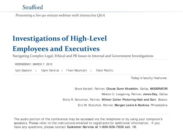 investigations of high level employees and executives