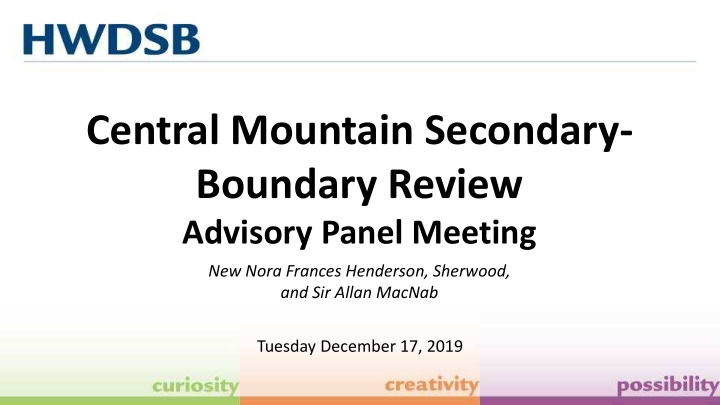 central mountain secondary boundary review
