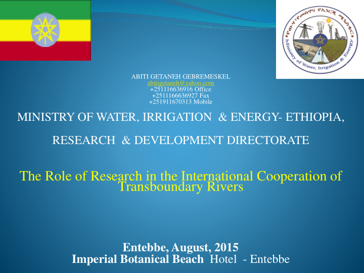 the role of research in the international cooperation of