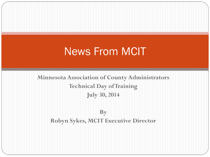 news from mcit