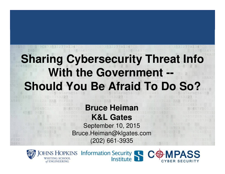 sharing cybersecurity threat info with the government