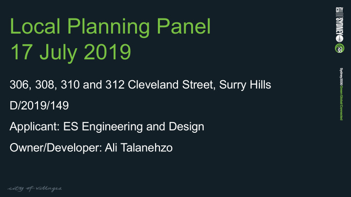 local planning panel 17 july 2019
