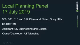 Local Planning Panel  17 July 2019  306, 308, 310 and 312 Cleveland Street, Surry Hills  D/2019/149
