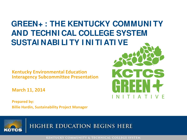 green the kentucky communi ty and techni cal college