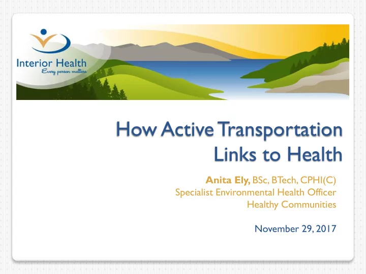 how active transportation